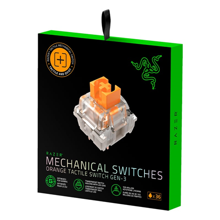 Razer Orange Tactile Mechanical Gaming Keyboard Switches pack