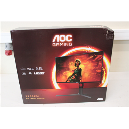 SALE OUT. AOC 25G3ZM/BK 24.5" IPS 16:9/1920x1080/300cd/m2/1ms/HDMI DP Audio Out AOC DAMAGED PACKAGIN