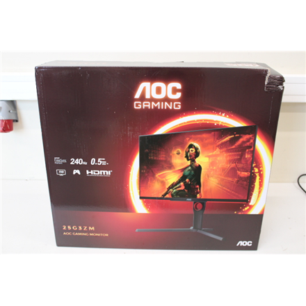 SALE OUT. AOC 25G3ZM/BK 24.5" IPS 16:9/1920x1080/300cd/m2/1ms/HDMI DP Audio Out AOC DAMAGED PACKAGIN