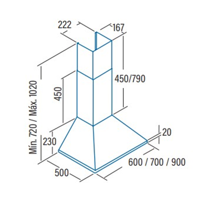 CATA Hood OMEGA 600 WH /M Chimney