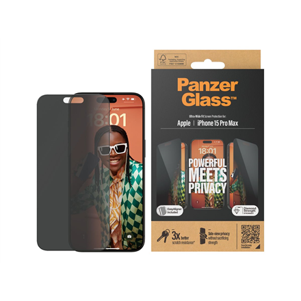 PanzerGlass Privacy Screen Protector iPhone 15 Pro Max