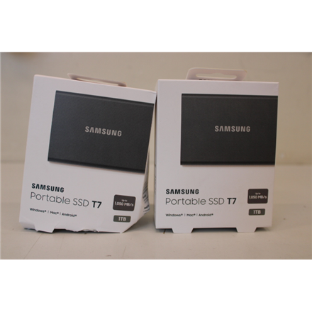 SALE OUT. Samsung MU-PC1T0T/WW Portable SSD T7 USB 3.2 1TB Silver Samsung DAMAGED PACKAGING