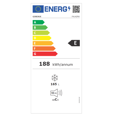 Gorenje Freezer F4142PW Energy efficiency class E