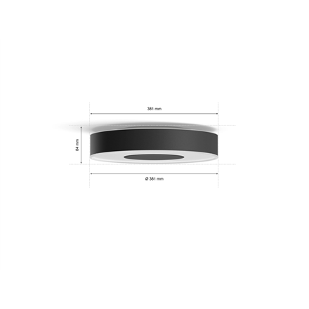Philips Hue Infuse M ceiling lamp black Philips Hue Infuse M ceiling lamp black 33.5 W White and col