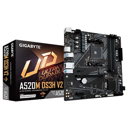 Gigabyte A520M DS3H V2 Processor family AMD Processor socket AM4 DDR4 DIMM Memory slots 2 Number of 