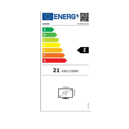 Xiaomi Monitor G27i 27 " IPS 1920 x 1080 pixels 1 ms 250 cd/m² Black 165 Hz HDMI ports quantity 1
