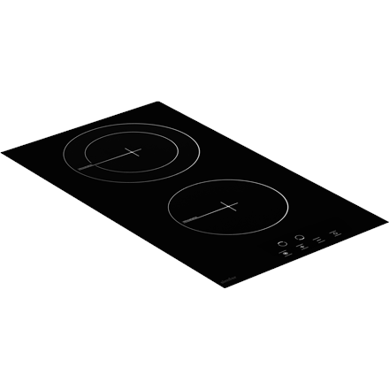 Simfer | H3.020.DEBSP | Hob | Vitroceramic | Number of burners/cooking zones 2 | Touch | Black