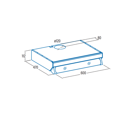 CATA Hood F-2060 BK /L Conventional Energy efficiency class C Width 60 cm 311 m³/h Mechanical LED B