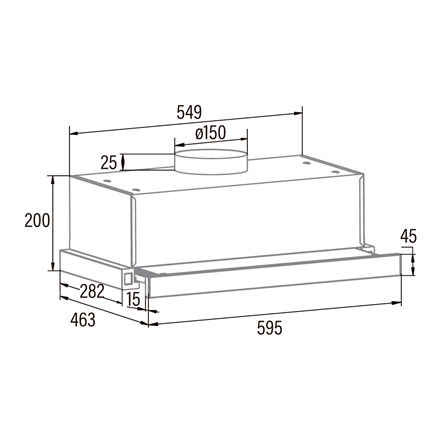 CATA Hood TFB-5160 X Telescopic Energy efficiency class C Width 59.5 cm 300 m³/h Mechanical CSLED S