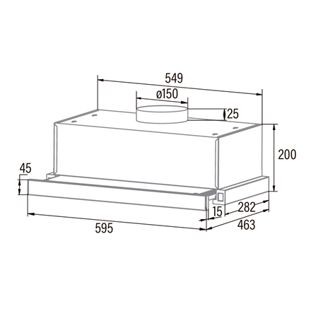 CATA Hood TFB-5160 WH Telescopic Energy efficiency class C Width 59.5 cm 300 m³/h Mechanical CSLED 