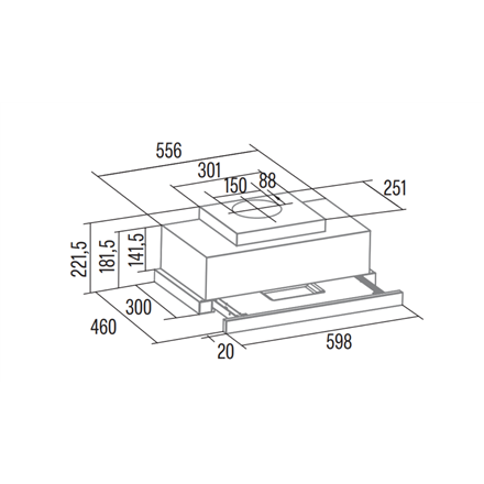 CATA Hood TFH 6830 X Telescopic Energy efficiency class A+++ Width 60 cm 795 m³/h Touch Control LED