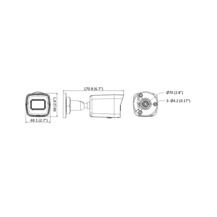 Hikvision IP Camera DS-2CD1043G2-I Bullet 4 MP 2.8mm/4mm IP67 H.265+ Micro SD
