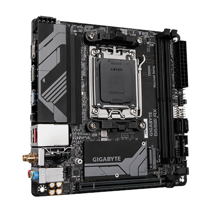 Gigabyte B650I AX 1.0 Processor family AMD Processor socket AM5 DDR5 DIMM Supported hard disk drive 