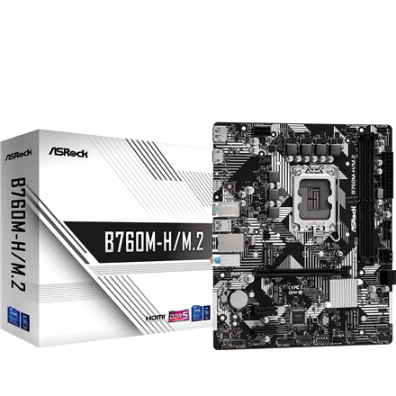 ASRock B760M-H/M.2 Processor family Intel Processor socket LGA1700 DDR5 Number of SATA connectors 4