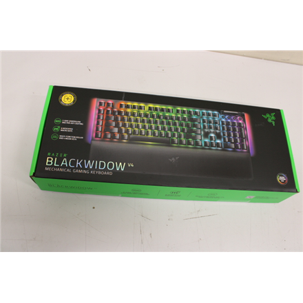 SALE OUT.  Razer BlackWidow V4 RGB LED light US Wired USED AS DEMO Yellow Switches Black Mechanical 