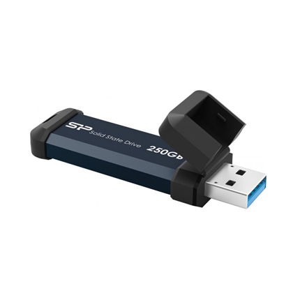 Silicon Power Portable SSD MS60 250 GB N/A " Type-A USB 3.2 Gen 2 Blue