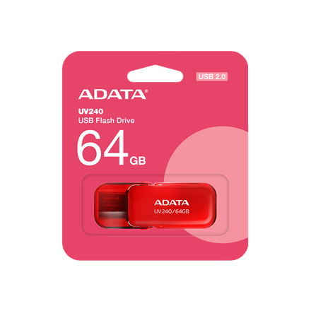 ADATA USB Flash Drive UV240 64 GB USB 2.0 Red