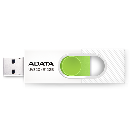 ADATA USB Flash Drive UV320 512 GB USB 3.2 Gen1 White/Green