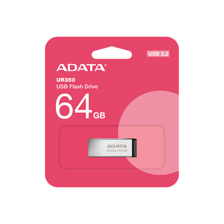 ADATA USB Flash Drive UR350 64 GB USB 3.2 Gen1 Black