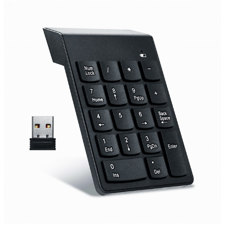 Gembird Numeric keypad KPD-W-02 Numeric keypad Wireless N/A Black