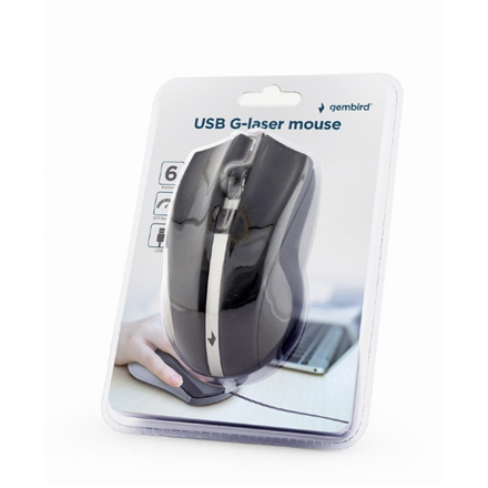 Gembird Mouse G-laser Wired Black USB