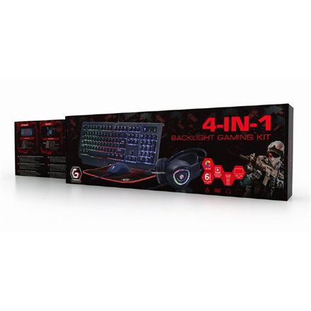 Gembird | 4-in-1 Backlight Gaming Kit "Phantom" | GGS-UMGL4-01 | Gaming Kit | Wired | US | USB