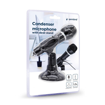 Gembird | Condenser Microphone with Desk-stand | MIC-D-04 | 3.5 mm jack | Black
