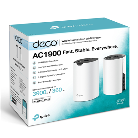 TP-LINK | AC1900 Whole Home Mesh Wi-Fi System | Deco S7 (2-pack) | 802.11ac | 10/100/1000 Mbit/s | E