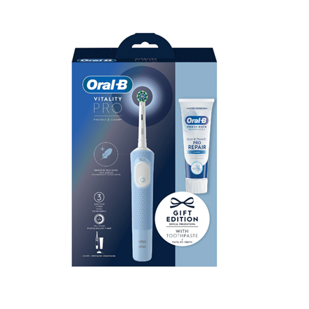 Oral-B | Vitality Pro Protect X Clean | Electric Toothbrush + Toothpaste | Rechargeable | For adults