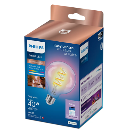 Wizarding World | Philips Smart WiFi Filament Clear G95 RGB | E27 | 6.3 W | Full colour