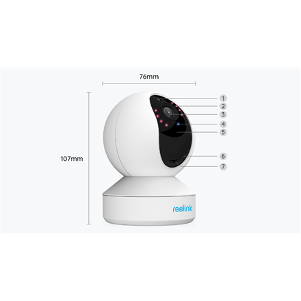 Reolink | Super HD Smart Home WiFi IP Camera | E Series E330 | PTZ | 4 MP | 4mm/F2.0 | H.264 | Micro