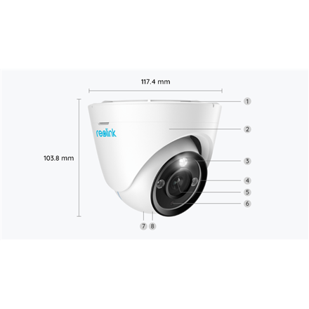 4K Security IP Camera with Color Night Vision | P434 | Dome | 8 MP | 2.8-8mm/F1.6 | IP66 | H.265 | M