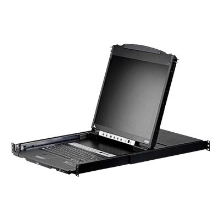 Aten 16-Port PS/2-USB VGA Dual Rail 19" LCD KVM Switch with Daisy-Chain Port and USB Peripheral Supp
