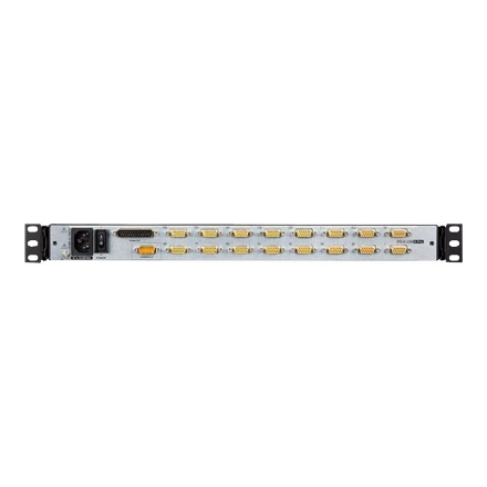 Aten 16-Port PS/2-USB VGA Dual Rail 19" LCD KVM Switch with Daisy-Chain Port and USB Peripheral Supp