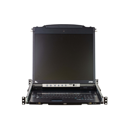 Aten 16-Port PS/2-USB VGA Dual Rail 19" LCD KVM Switch with Daisy-Chain Port and USB Peripheral Supp