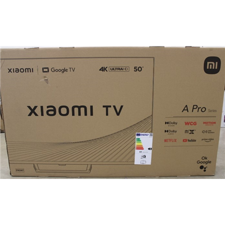 Xiaomi A Pro | 50" (125 cm) | Smart TV | Google TV | UHD | Black | DAMAGED PACKAGING