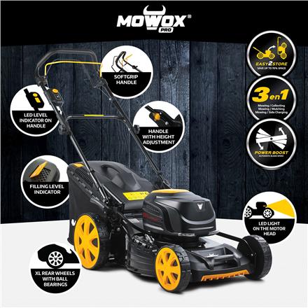 MoWox | 62V Excel Series Cordless Lawnmower | EM 4662 SX-Li | Mowing Area 750 m² | 4000 mAh | Batte