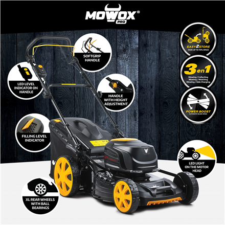 MoWox | 62V Excel Series Cordless Lawnmower | EM 5162 SX-Li | Mowing Area 900 m² | 4000 mAh | Batte