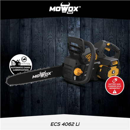 MoWox | Excel Series Hand Held Battery Chain Saw With Toolless Saw Chain Tension System | ECS 4062 L