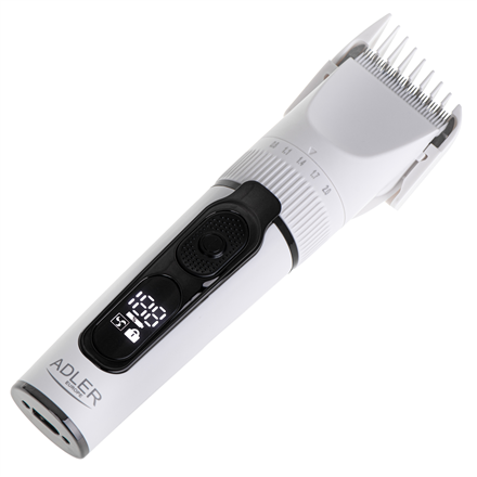 Adler | Hair Clipper with LCD Display | AD 2839 | Cordless | Number of length steps 6 | White/Black