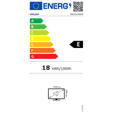 Philips | 24E1N1300AE/00 | 4 " | IPS | 1920 x 1080 pixels | 16:9 | Warranty 36 month(s) | 4 ms | 250