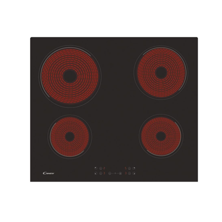 Candy | Hob | CH64CCB/4U2 | Vitroceramic | Number of burners/cooking zones 4 | Touch | Black