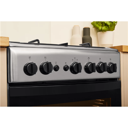 INDESIT Cooker | IS5G1PMX/E/1 | Hob type Gas | Oven type Gas | Stainless steel | Width 50 cm | Grill