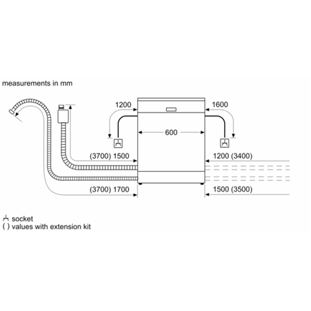 Bosch | SMV6ZCX06E | Built-in | Width 60 cm | Number of place settings 14 | Number of programs 8 | E