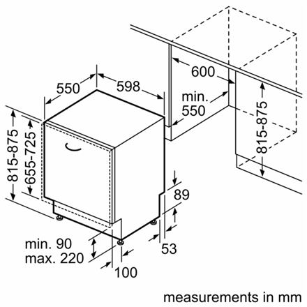 Bosch | SMV6ZCX06E | Built-in | Width 60 cm | Number of place settings 14 | Number of programs 8 | E