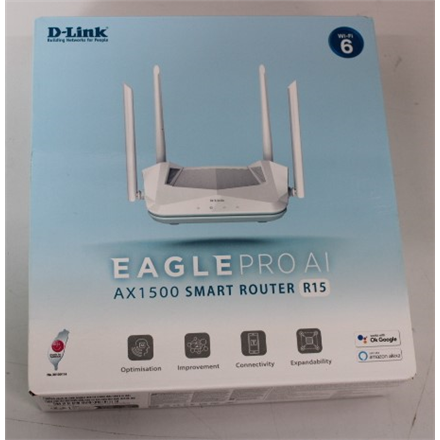 SALE OUT.  D-Link R15 AX1500 Smart Router D-Link AX1500 Smart Router R15 802.11ax 1200+300 Mbit/s 10