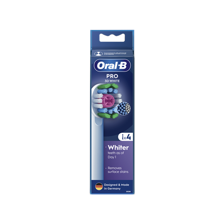 Oral-B | Replaceable toothbrush heads | EB18-4 3D White Pro | Heads | For adults | Number of brush h