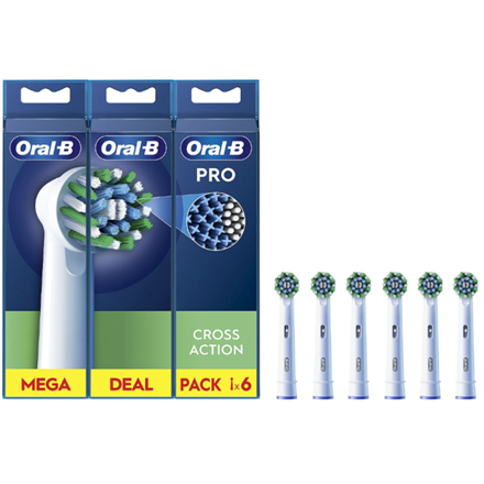 Oral-B | Replaceable toothbrush heads | EB50RX-6 Cross Action Pro | Heads | For adults | Number of b