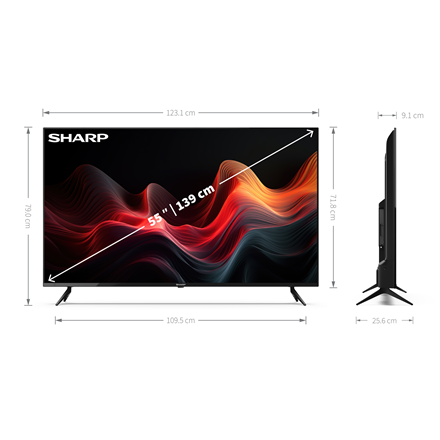 Sharp 55GL4060E | 55 | Smart TV | 4k Ultra HD | Black