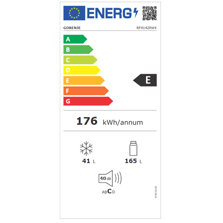 Gorenje Refrigerator | RF4142PW4 | Energy efficiency class E | Free standing | Combi | Height 143.6 